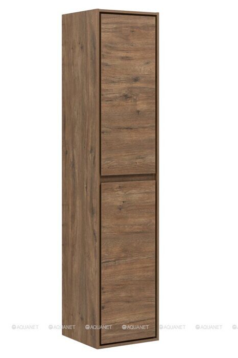 Милан 35 шкаф-пенал дуб рустикальный для ванной комнаты Aquanet
