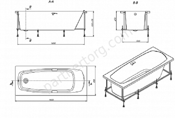 Sureste Roca ванна акриловая с ручками 160х70 см