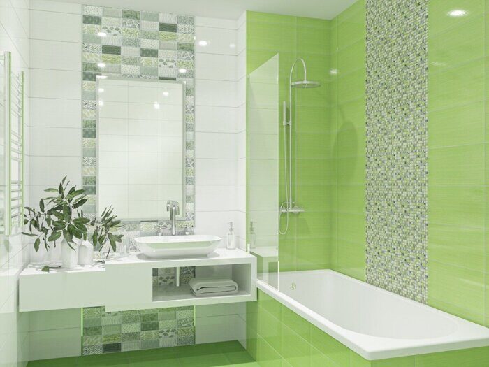 Элара Верде настенная плитка зеленая глянцевая 20х40см Azori