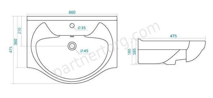 Байкал 65см умывальник мебельный белый Santek