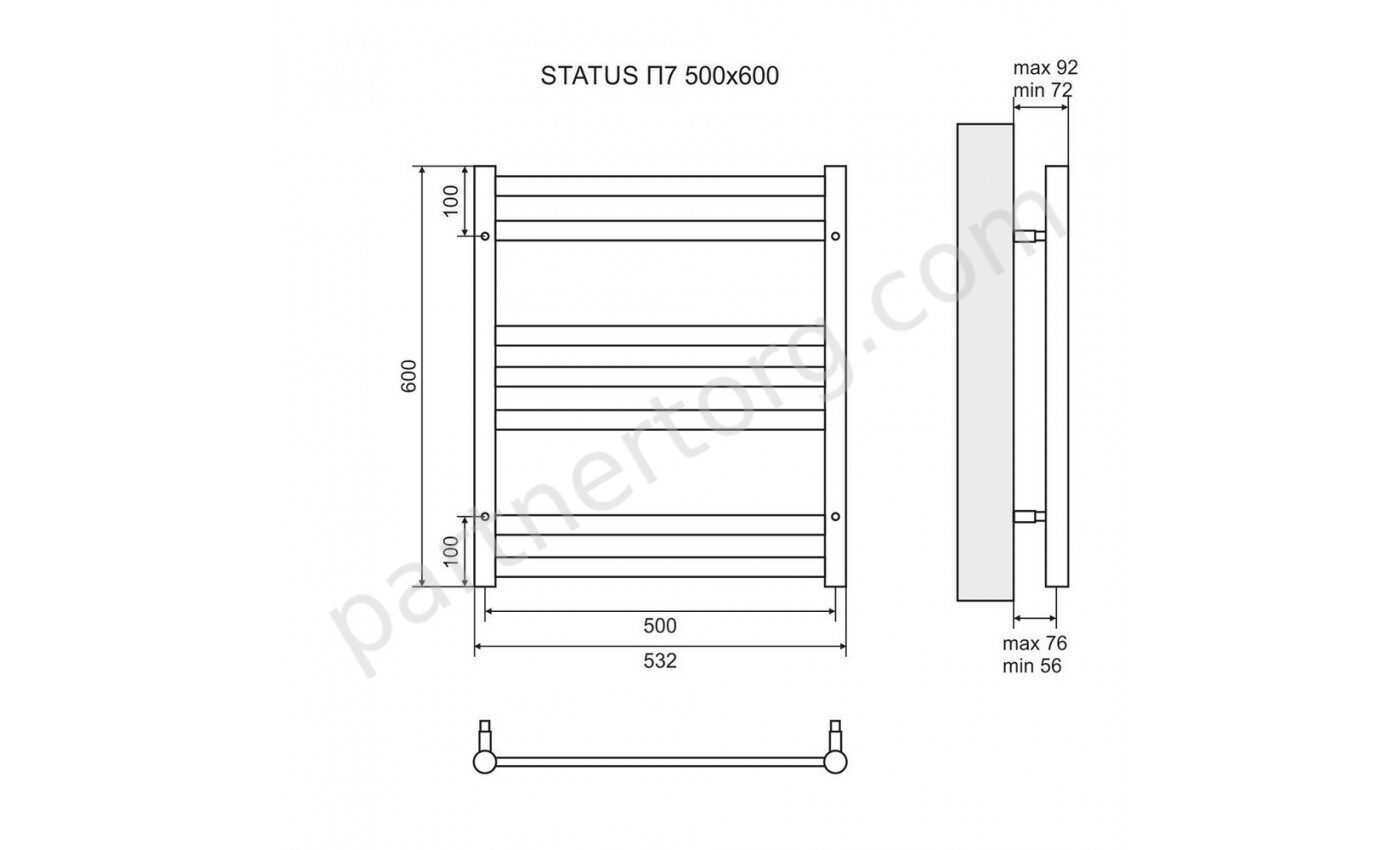 Status П7 LM44607E полотенцесушитель электрический 50х60 см, хром Lemark