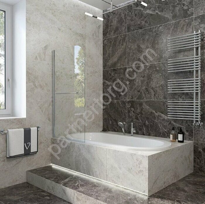 Veconi PL79-90-01-C4 шторка на ванну 90х150 см, профиль хром