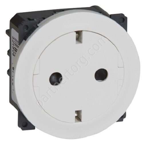 Legrand Celiane механизм силовой розетки 2К+З 16А 230В, с лицевой панелью, безвинтовые зажимы, цвет белый
