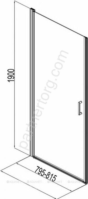 Aquanet Cinetic AE12-N-80H190U-CT, 00243619, душевая дверь распашная, 80х190 см, прозрачное стекло