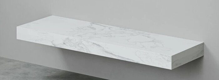 Unit 160 Velvex столешница под раковину белый мрамор для ванной комнаты