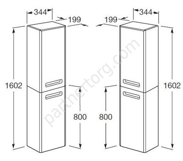 Пенал для ванной комнаты фиолетовый Gap Roca