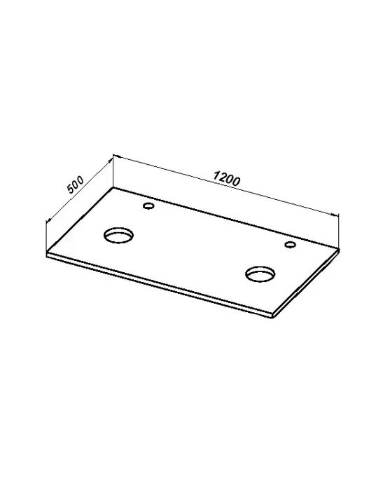 Терра 120 столешница на тумбу маренго 2 отверстия Aquanet