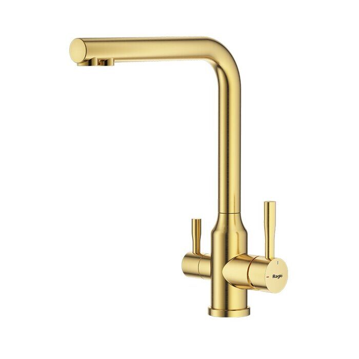 Raglo R81.61.03 смеситель для кухни с подключением к фильтру питьевой воды, сатин золотой