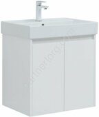 Nova Lite 60 тумба белая глянцевая для ванной комнаты 2 двери Aquanet