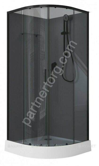 Passion EVO R black душевая кабина 90х90см тонированное стекло, набор 4 Aquanet