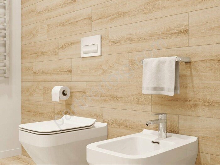 Yasmin YA4М302 керамогранит светло-бежевый матовый рельеф 18х60см Cersanit