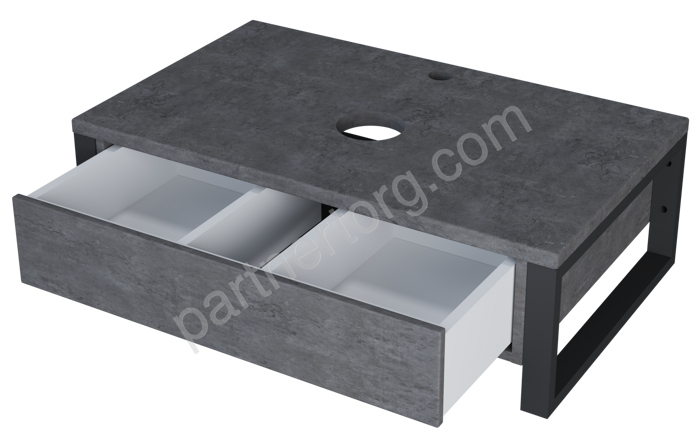Тумба GRUNGE LOFT 70П 1в.я Бетон темно-серый