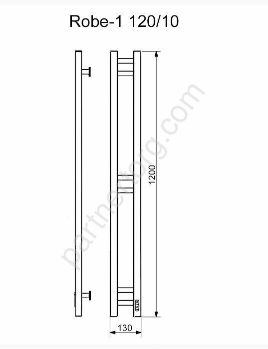 Robe-2 120/10 хром полотенцесушитель электрический кабельный Ника