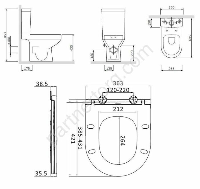 Комплект для ванной комнаты, зона туалета Spirit CK70DC