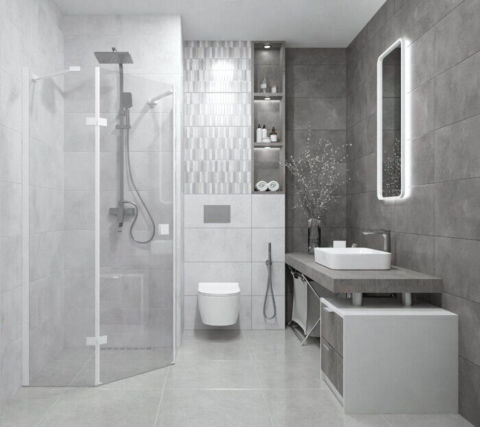 Sorel Light настенная плитка светло-серая матовая 31х63см Azori