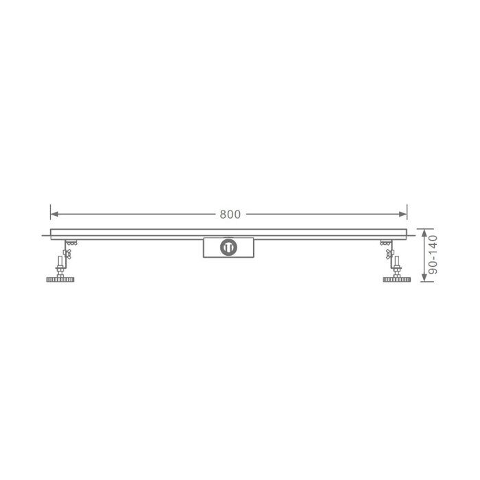 R650.80.09 Трап Raglo для душа 70х800мм, графит