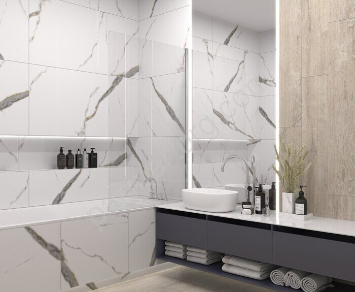 Golden White белый полированный керамогранит 120х60см Laparet