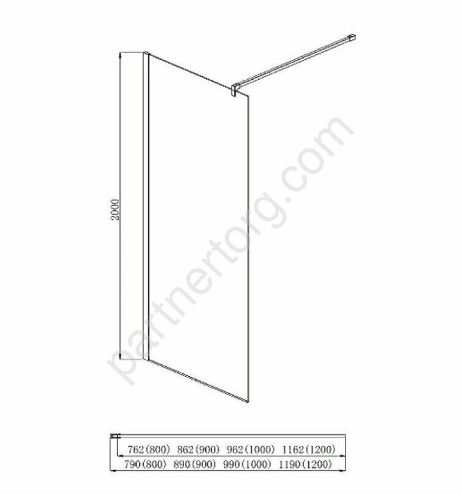 Душевая перегородка Aquatek AQ WIW 12020CH Walk in с держателем 120x200см профиль хром, стекло прозрачное 8мм