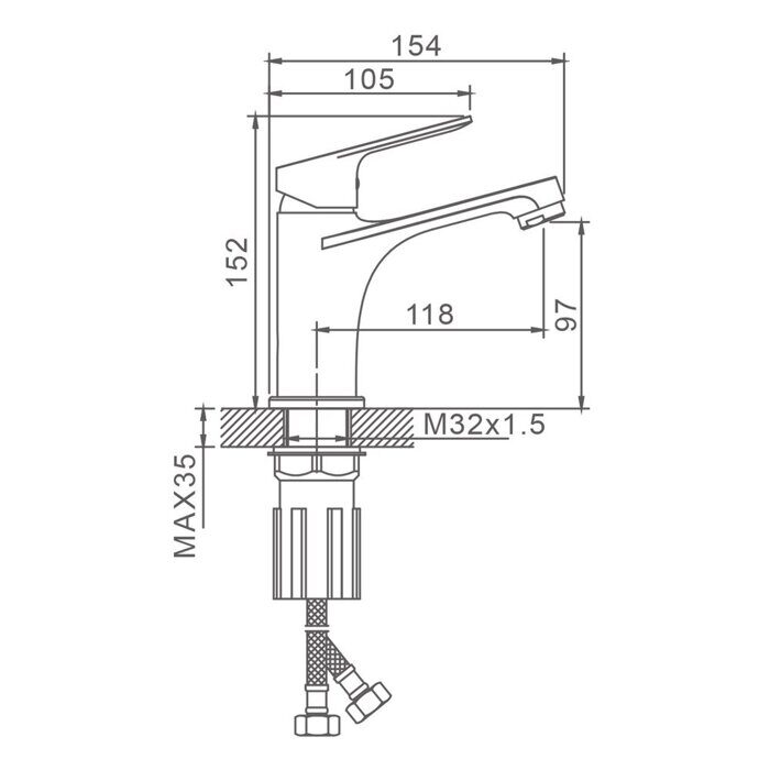 S07.10 Splenka Смеситель для умывальника, хром
