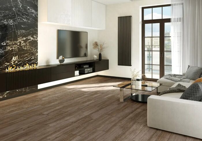 Sanray керамогранит коричневый матовый 20х90см Alma Ceramica GFA92SNR44R