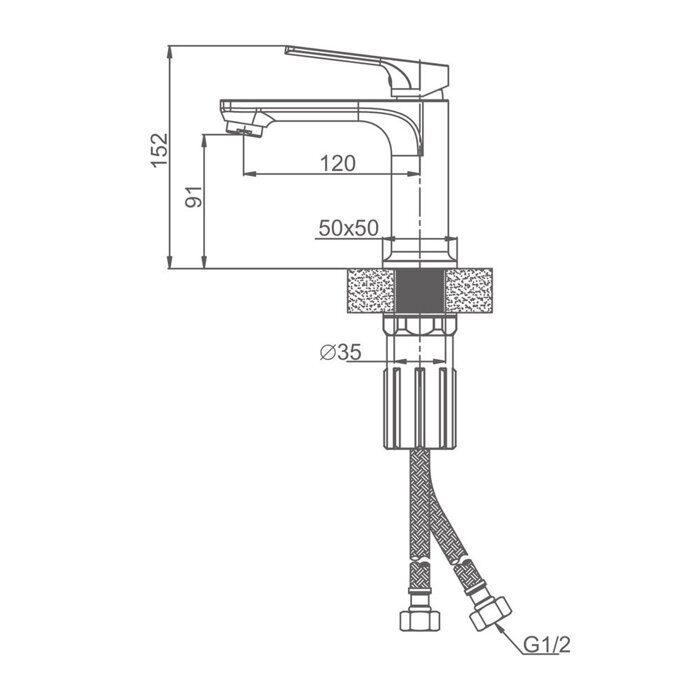 S30.10.09 Splenka Смеситель для умывальника, графит