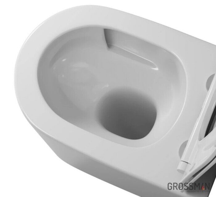 Grossman GR-4499SQ подвесной безободковый унитаз Торнадо белый с сидением