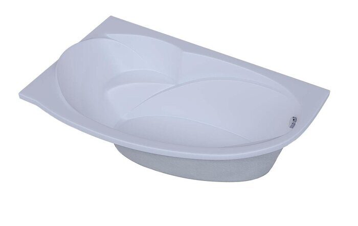 Бетта ванна акриловая ассиметричная 150х95 см Aquatek с каркасом и сливом-переливом
