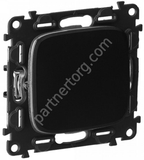 Legrand Valena Allure переключатель 1-клавишный 10АX 250В, безвинтовые зажимы, цвет антрацит