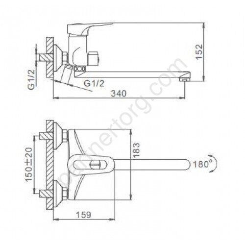 Frap F22004 смеситель для ванны хром
