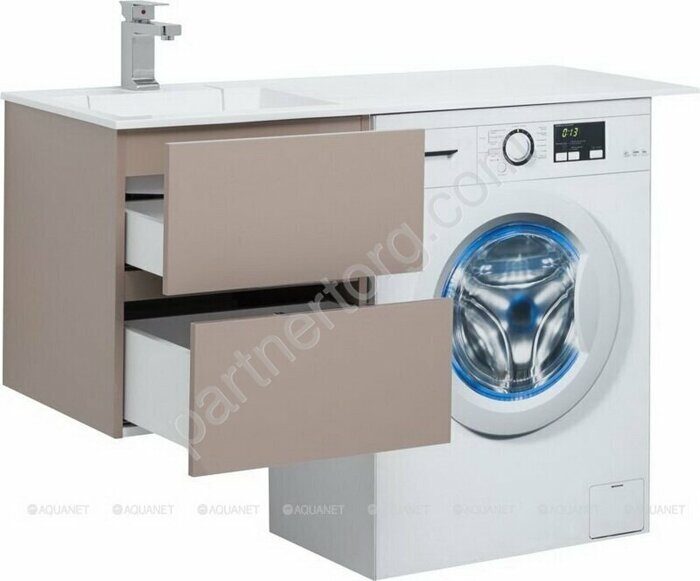 Алвита 48 капучино тумба для ванной комнаты 2 ящика Aquanet