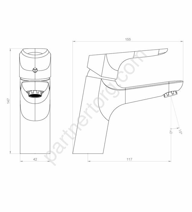 Смеситель для умывальника, белый 770210200 Origin Bit