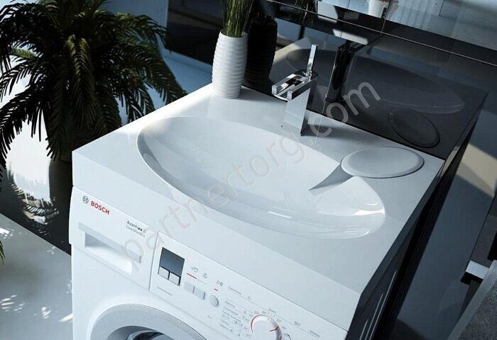 Andrea Comfort 60 навесная раковина с мыльницей для монтажа над стиральной машиной