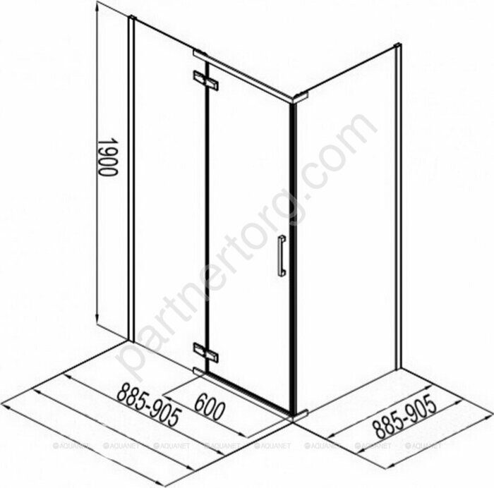 Aquanet Logic C900 AE32-S-90х90U-CT, душевой уголок квадратный, 90х90 см, прозрачное стекло, профиль хром