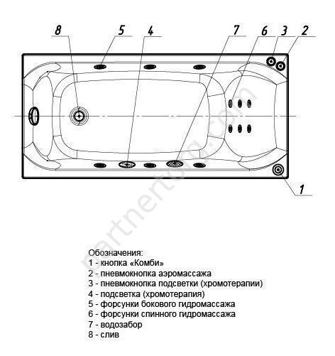 Альфа ванна акриловая Aquatek 170х70см с каркасом