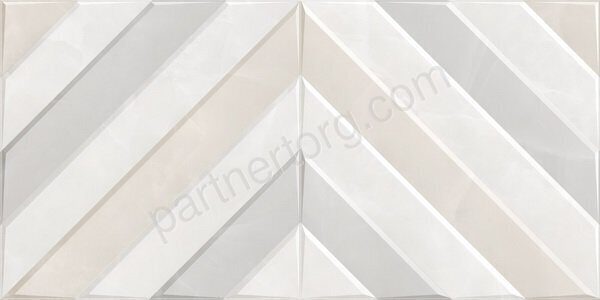 Rivoli настенная плитка светло-серая глянцевая рельеф декофон 25х50см Alma Ceramica TWU09RVL407