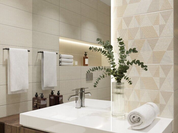 Veneziano Casual настенная плитка бежевая полуматовая декофон 20х50см Azori