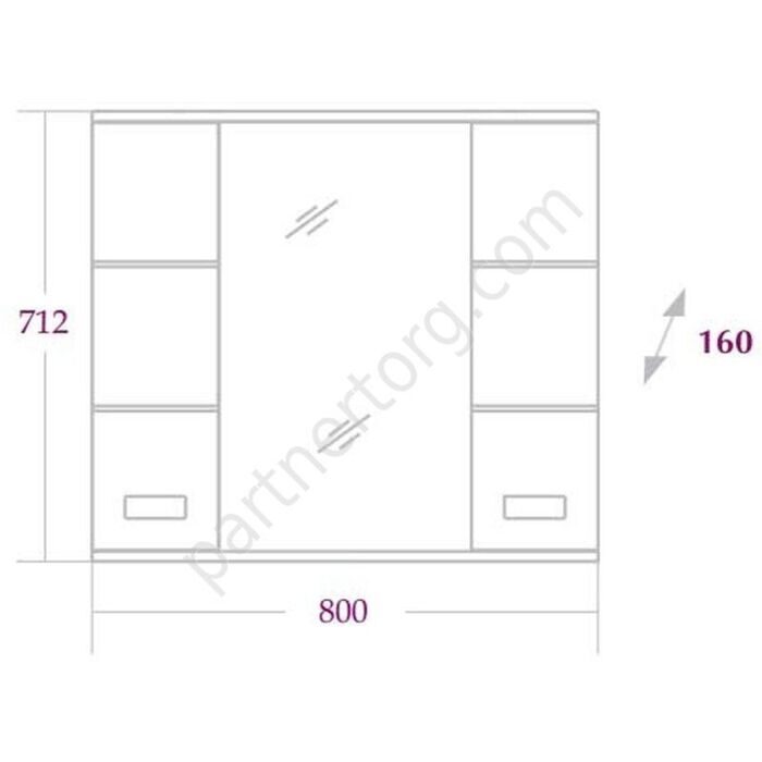 Балтика 80.01 шкаф с зеркалом для ванной комнаты Оника