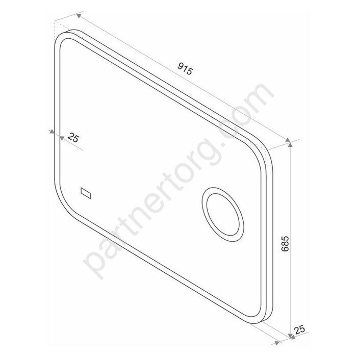 Bliss Led Зеркало 915х685 с увеличительным зеркалом, часами, подогревом