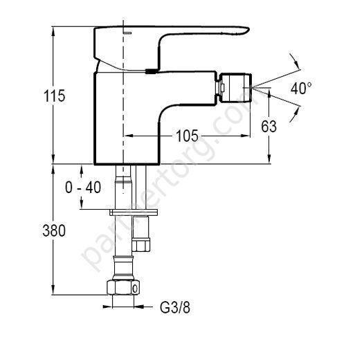 July смеситель для биде Jacob Delafon