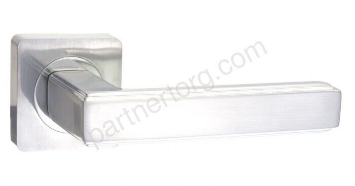 Ручка дверная Арона, матовый супер белый/хром блестящий INDH 96-02 MSW/CP