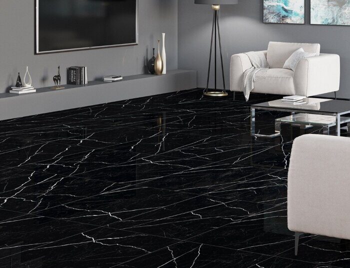 Nero Marquina High Gloss Staro керамогранит черный полированный зеркальный 60х120 см