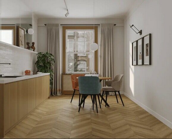 Fortuna 1011-8 замковый кварц-виниловый SPC ламинат Art Chevron Alpine Floor