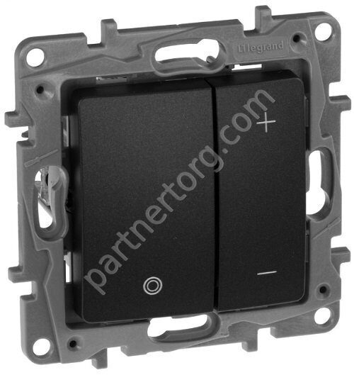 Legrand Etika светорегулятор кнопочный 400Вт, без нейтрали, цвет антрацит