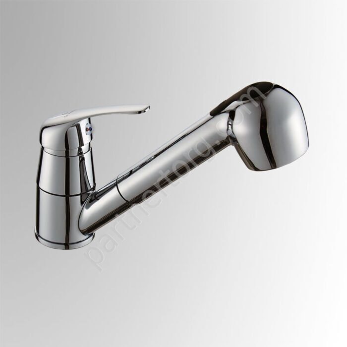 В 23 смеситель для умывальника с вытяжным изливом, одноручный Славен