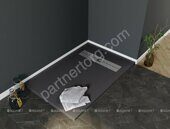 Delight Aquanet душевой поддон литьевой мрамор, 140х80 черный