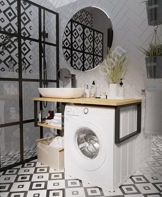 Grunge Loft 120 столешница для монтажа над  стиральной машиной дуб вотан