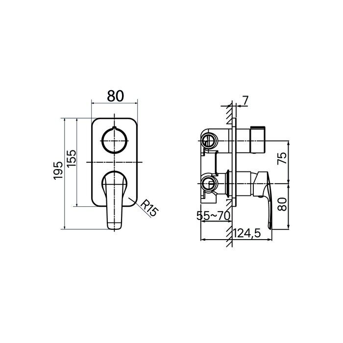 Ray Iddis хром смеситель скрытого монтажа RAYSB00i68