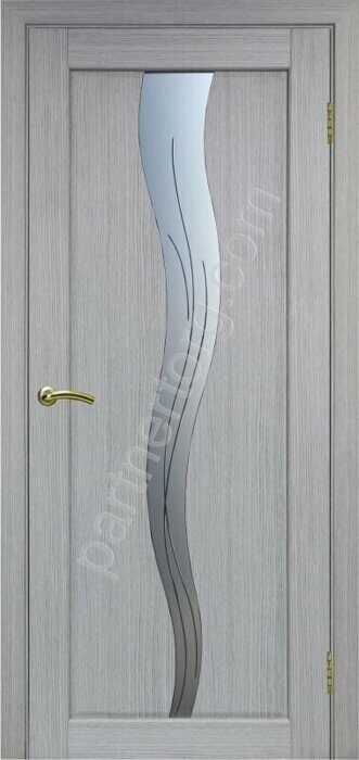 Сицилия 730.121 линии межкомнатная дверь дуб серый FL со стеклом мателюкс