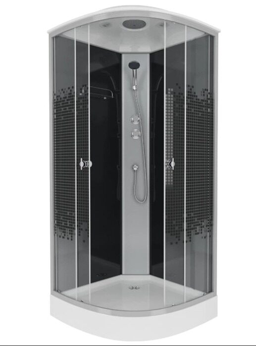 Niagara Eco NG-4501-14 BLACK BLACK душевая кабина 90х90х215 см, мозаика стекло, низкий поддон