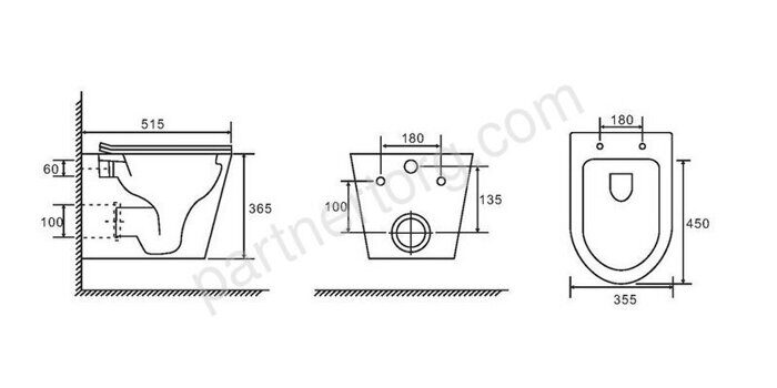 Calypso CS53EP подвесной безободковый унитаз с крышкой-сидением, микролифт